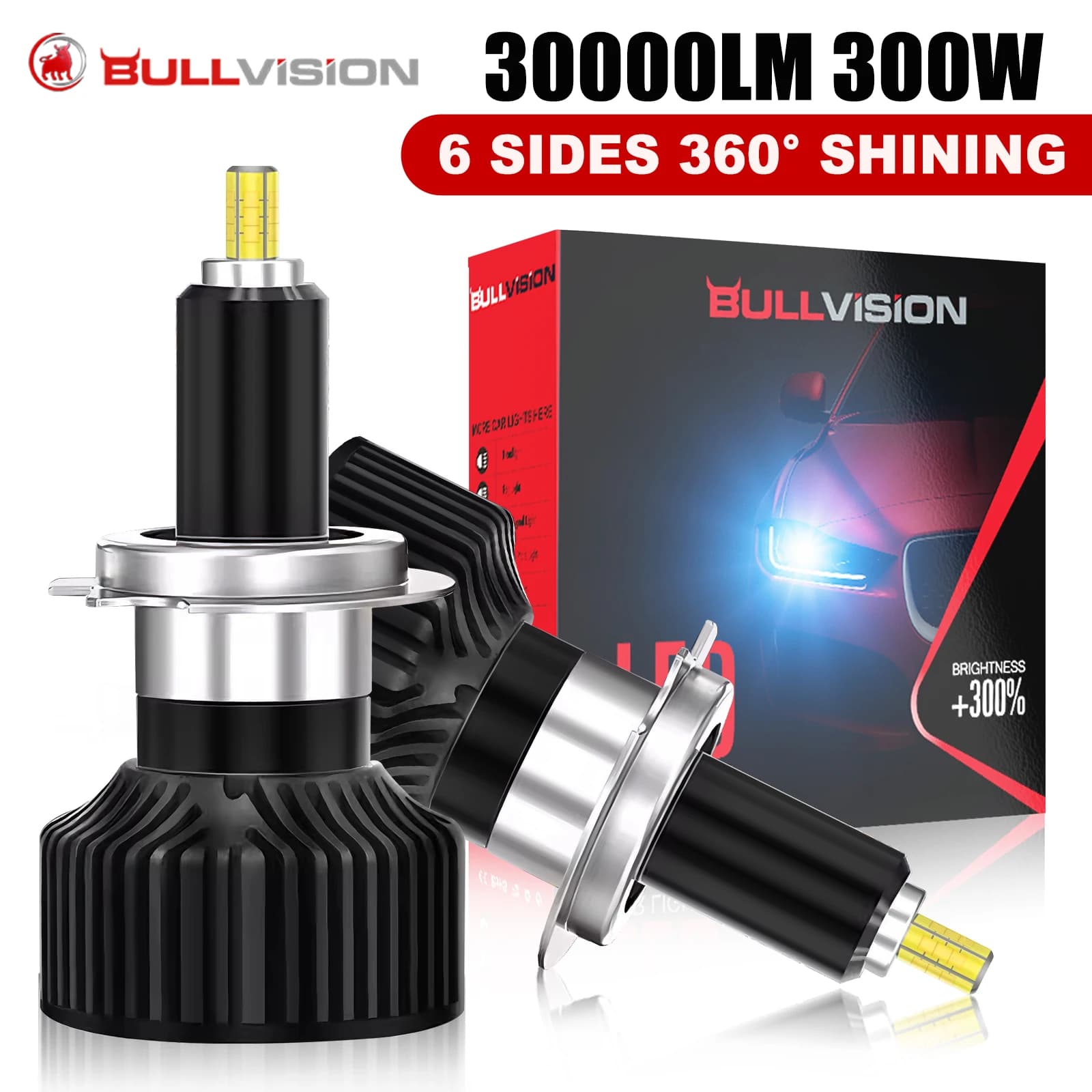 Dualvision H7 Lampadina Led Canbus H1 H8 H11 Fendinebbia 9006 Hb4 9005 Hb3 Lampade A Led 360 30000LM 300W 3D Auto 6000K Super Mini Diodi