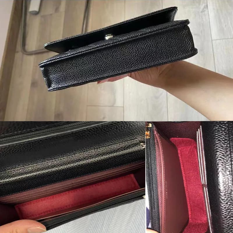 2 Pcs Fits For CC Woc Base Shaper Insert Bag Organizer Handbag Portable Wallet On Chain Bag Base Shaper