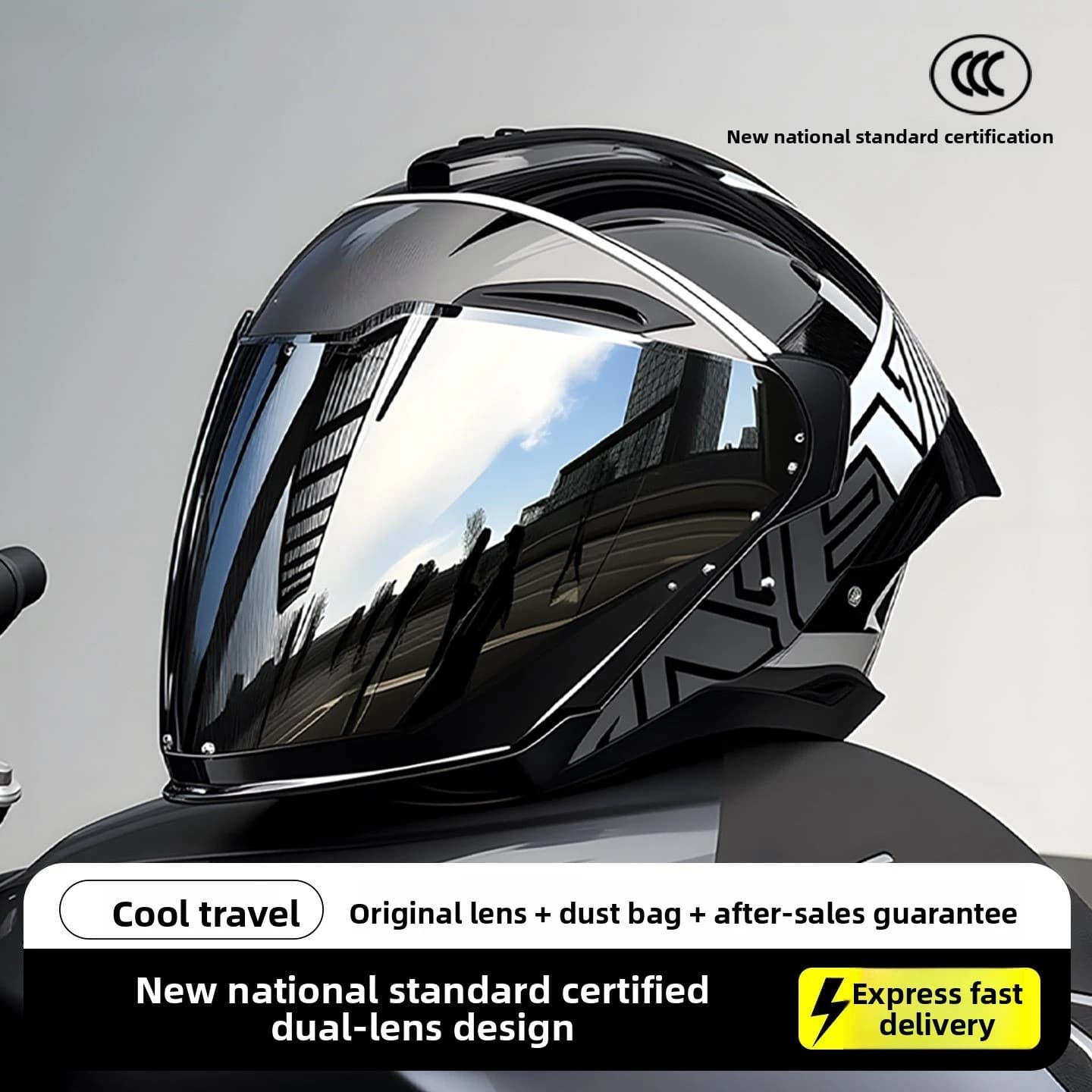 Electric Motorcycle Helmet Dual Visor Bluetooth Men Women 4 Seasons Scooter Safety Cap