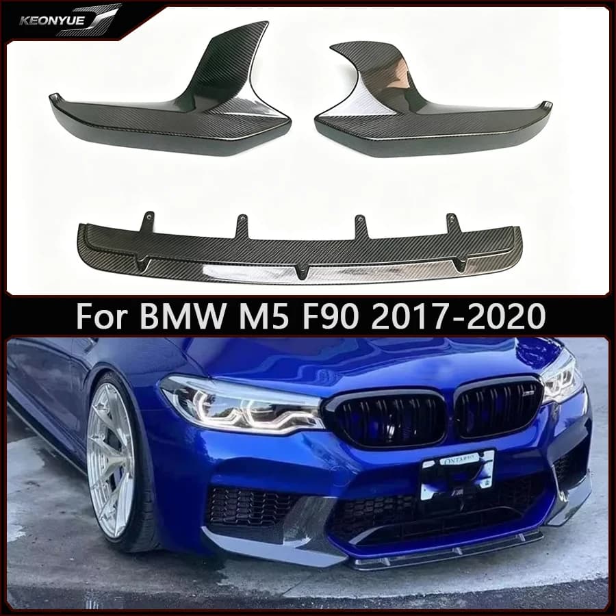 For BMW M5 F90 Carbon Fiber Front Lip Car Front Bumper Separator Diffuser Chin Spoiler wrap angle Car Accessories body kit