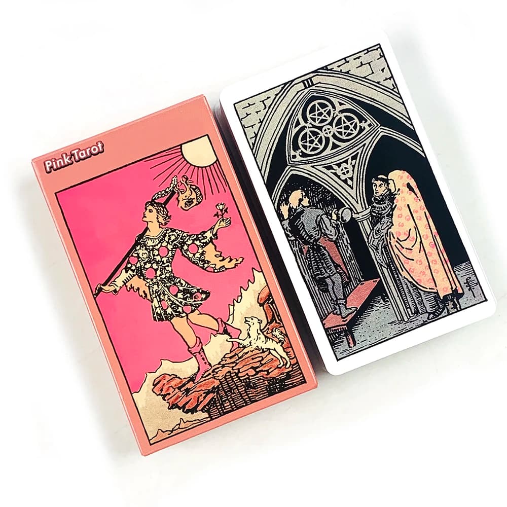 Gioco di carte dei Tarocchi rosa per principianti, mazzo di divinazione, versione inglese, gioco da tavolo Oracle, meditazione e giochi per feste