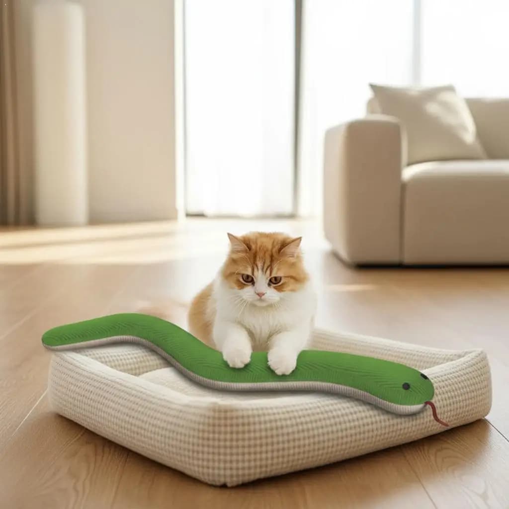 Realistic Moving Snake Cat Toy Cat Interactive Toy Bite-resistant Kitten Toy Imitation Snake Shape Interactive Toy For Indoor