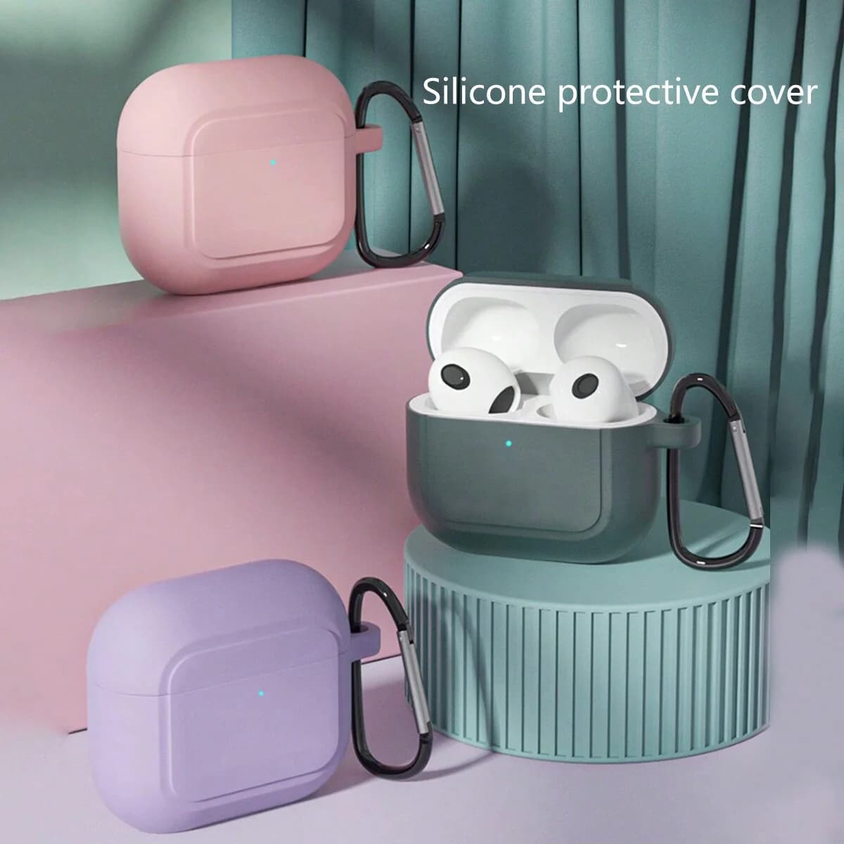 Suitable for AirPods 3, Apple 3Rd Generation Wireless Bluetooth Earphones, Silicone Protective Case, Ultra-Thin Silicone Earphone Cover, Dust-Proof, Drop-Proof, and Anti-Falling, Perfect for Daily Protection, Also Ideal for Outdoor Activities