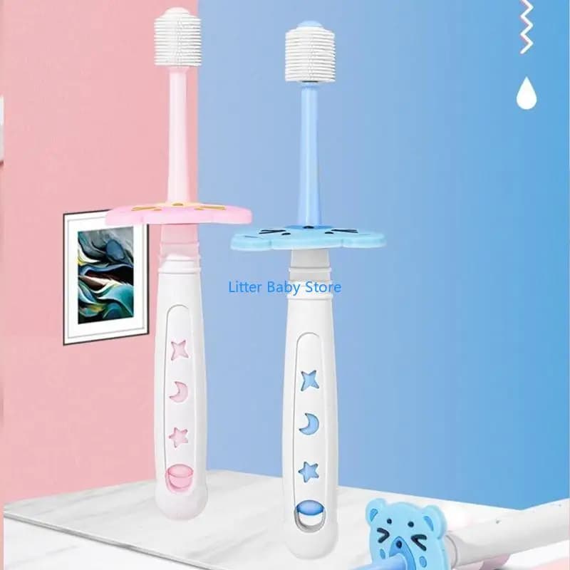 N80C Baby dente spazzolino a 360 gradi per setote morbide per 1-6 anni per bambini Strumento pulizia della cura dentali