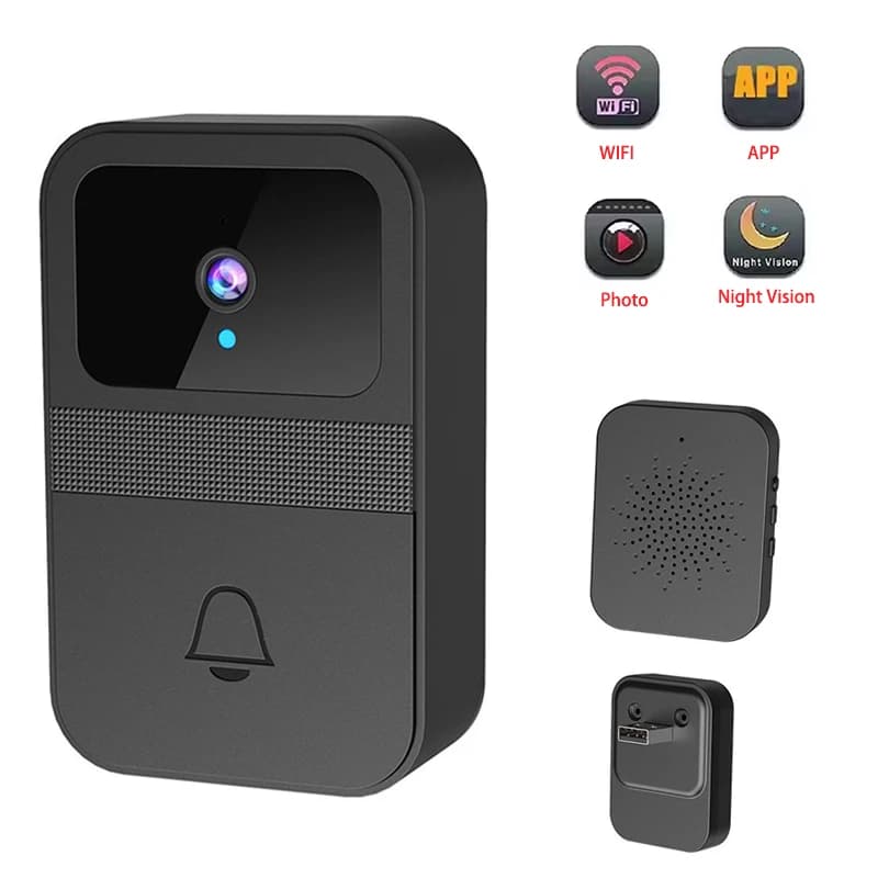 Wifi Video Doorbell Camera Photo Recording Digital Door Peephole Viewer Smart Front Door Bell Home Family Security Monitor Bell