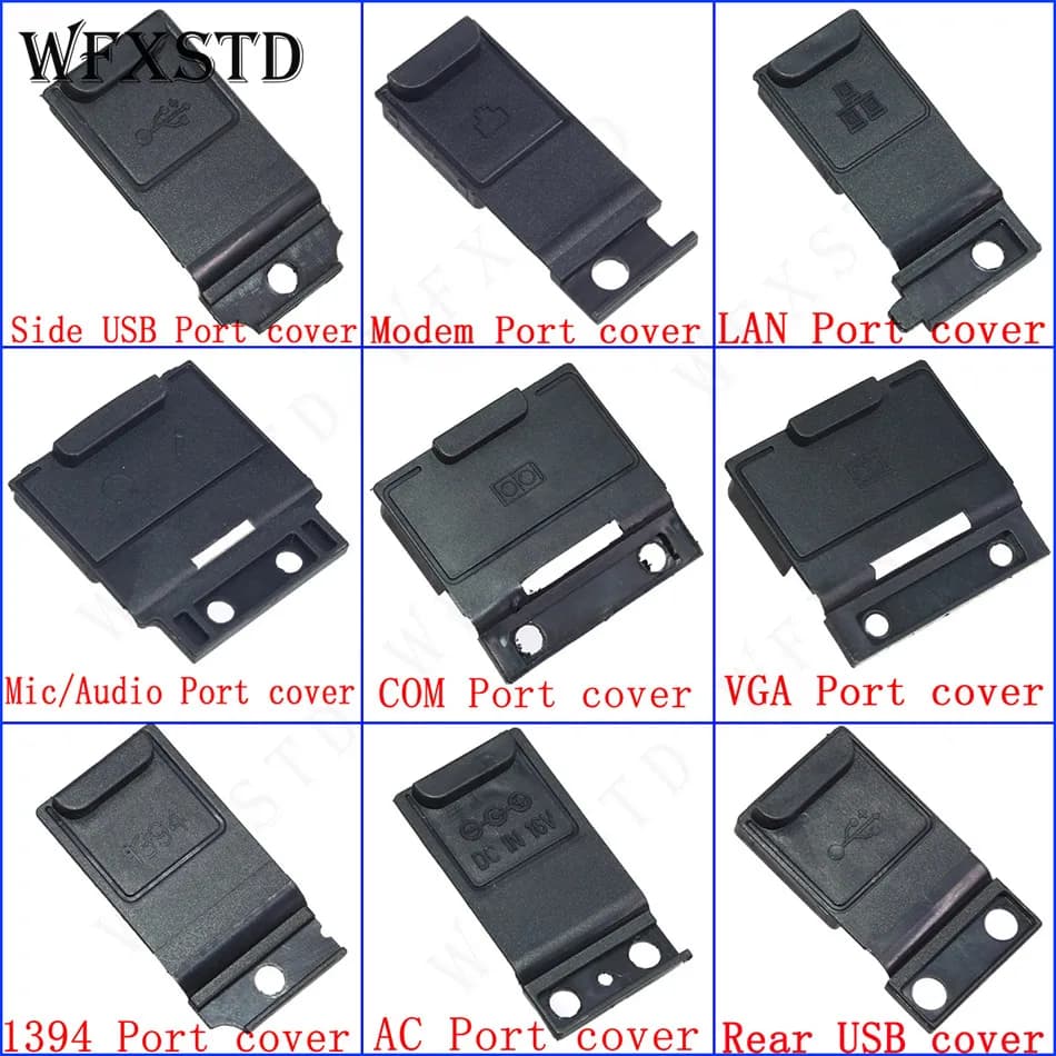New 9Pcs Jack Cover For Panasonic Toughbook CF-19 CF19 CF 19 AC Audio DC-IN USB COM LAN Modem Mic VGA 1394 Port cover