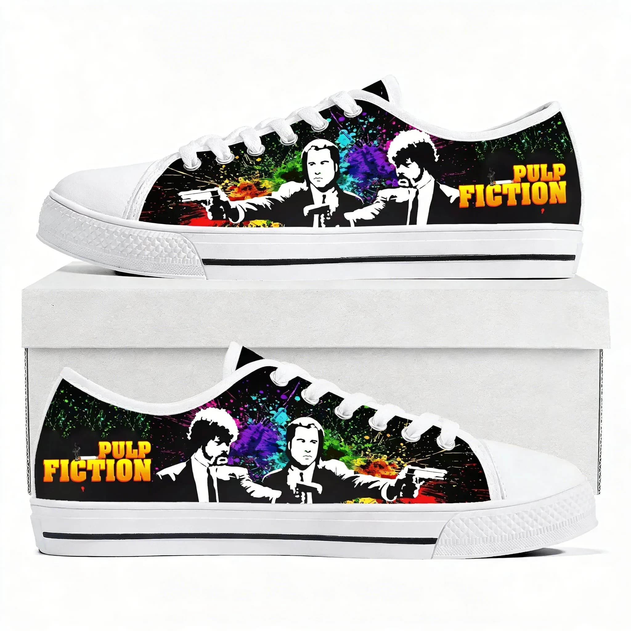 Pulp Fiction Low Top Sneakers leggere John Travolta Sneaker in tela da uomo, da donna, per adolescenti, scarpe leggere da trekking casual