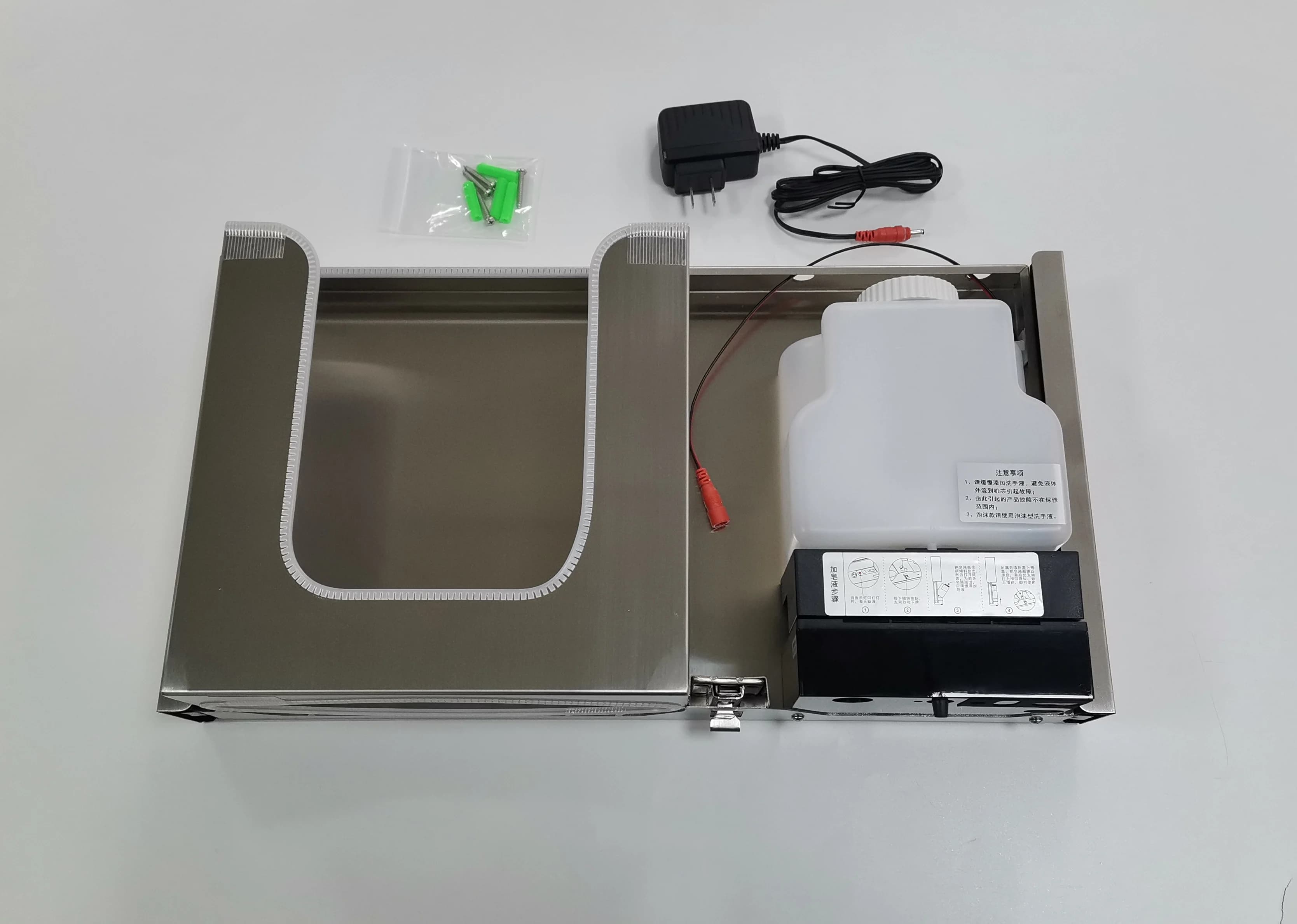 Dispenser di carta igienica e dispenser di sapone a sensore a parete, da montare dietro lo specchio, a scomparsa