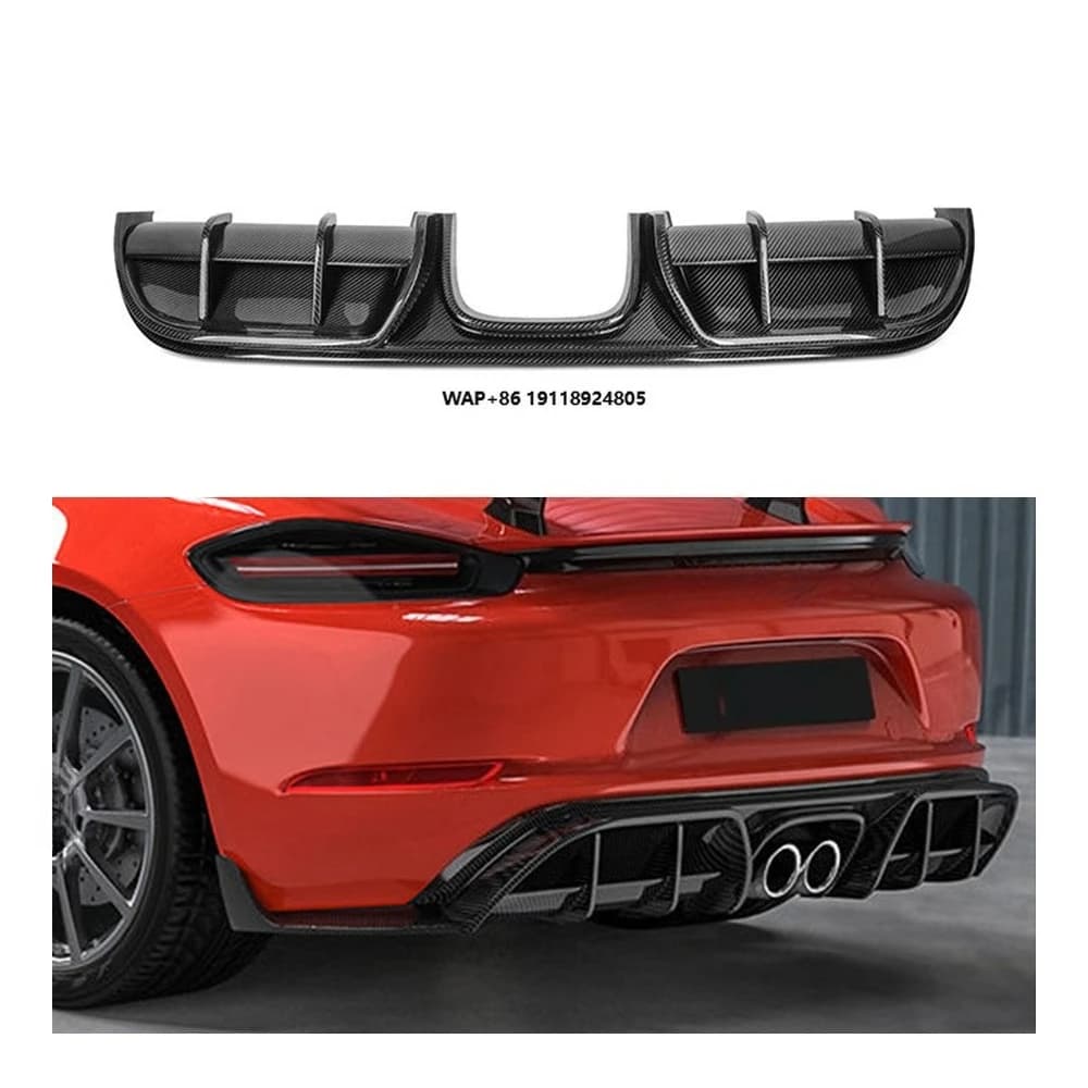 Carbon fiber dry prepregization Bodykit Rear bumper Spoiler Rear bumper Lip Diffuser for-Porsche 718 Cayman Boxster 982 2016-2024