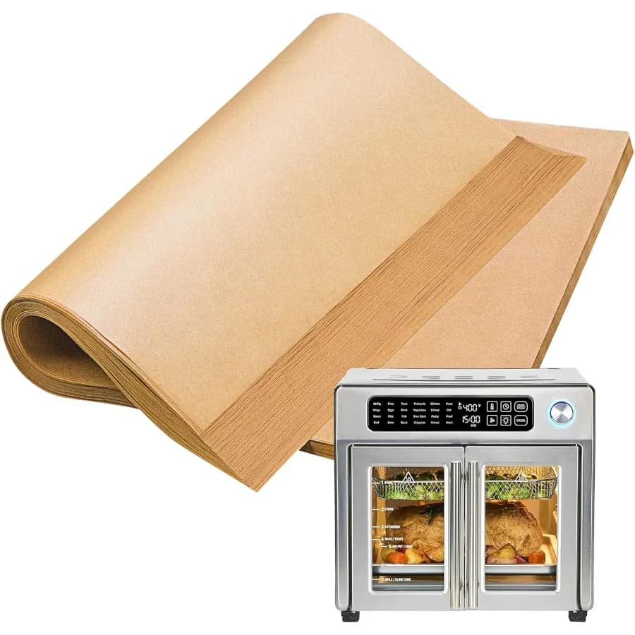 Fodere per friggitrice ad aria usa e getta per Emeril Lagasse 26 QT Friggitrice ad aria extra large 100 pezzi Accessori per fogli di carta pergamena non sbiancata