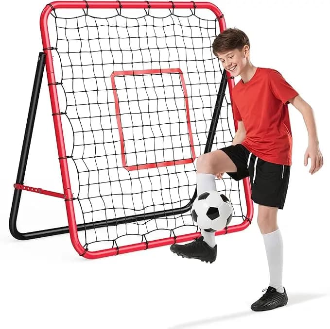 4x4Ft Adjustable Sport Rebounder Net for Soccer, Baseball,Volleyball and Softball for Improve Sport Training Skills for Backyard
