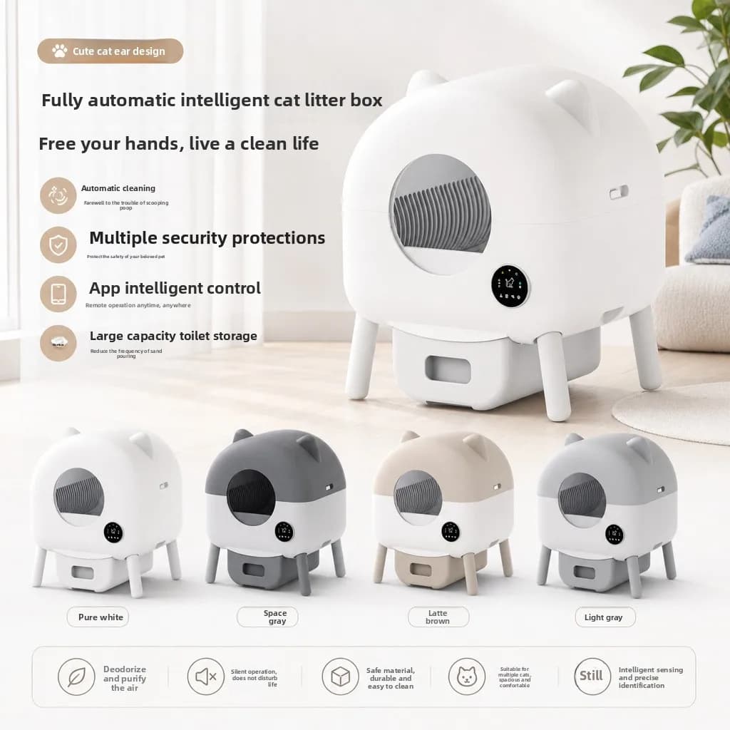 Automatic cat litter box deodorizing automatic shit shoveling APP smart cat toilet cartoon cat litter box