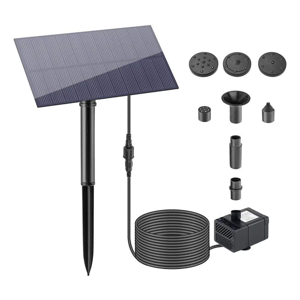 5W 1.5V Fountain Panel Pump Garden Decoration with Stake Solar Power Panel Water Pump Watering System 180L/h Kits for Fish Tank