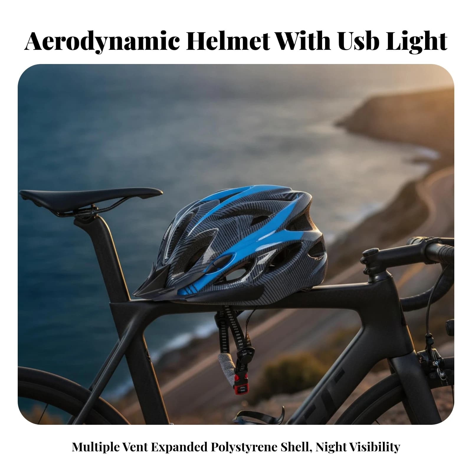 Bike Helmet with Rear Light USB Rechargeable Road Bike Helmet with Visor Ventilated Lightweight for Commuters, Commuting