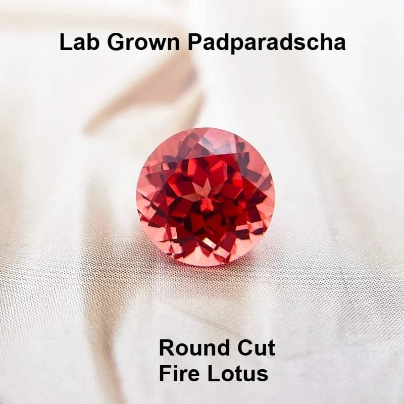 Lab Grown Padparadscha Round Cut Fire Lotus Color Gemstone for DIY Ring Necklace Earrings Main Materials Selectable Certificate