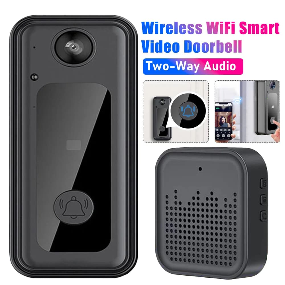 Campanello Video Smart WiFi M3 con Audio Bidirezionale, Mini Telecamera di Sicurezza, Visione Notturna LED HD, Citofono Visivo