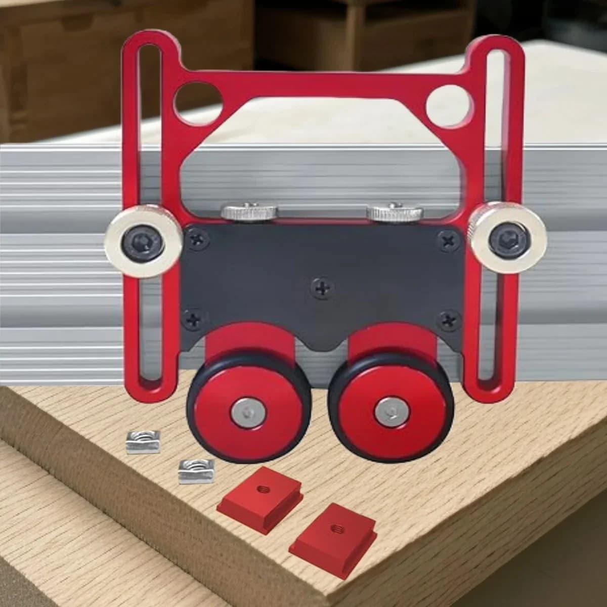 Woodworking Stock Guides Loc Board Feather Roller Bearing, Anti Rebound Roller Guides Safety Push Tool