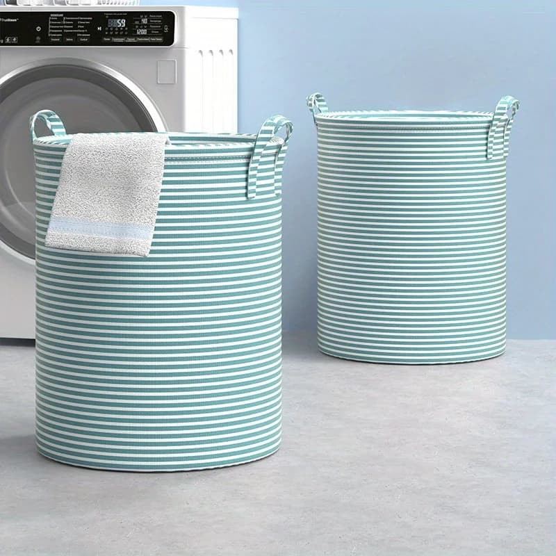 Minimalist Folding White Basket, Multipurpose, Folding, For Bathroom, Bedroom, Toy Clothes, Home, 1 Pack