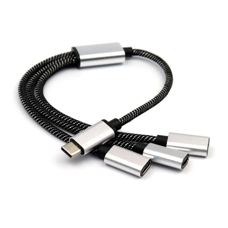 Portable USB C Male Splitter to 3 USB C Female Cable USB Y Hub Type C Dumpler for devices type C Handle