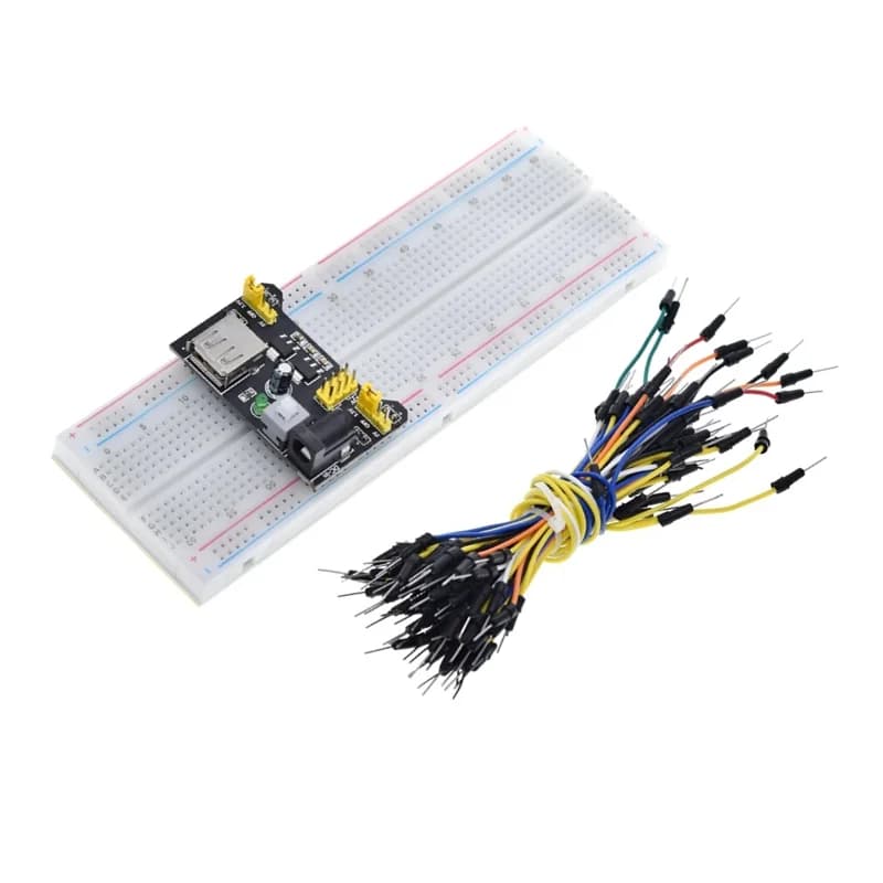 Supply module for breadboard MB-102 400/830 holes + 65 jumper cables MB102, breadboard Dupont Line for test and development for Arduino kit