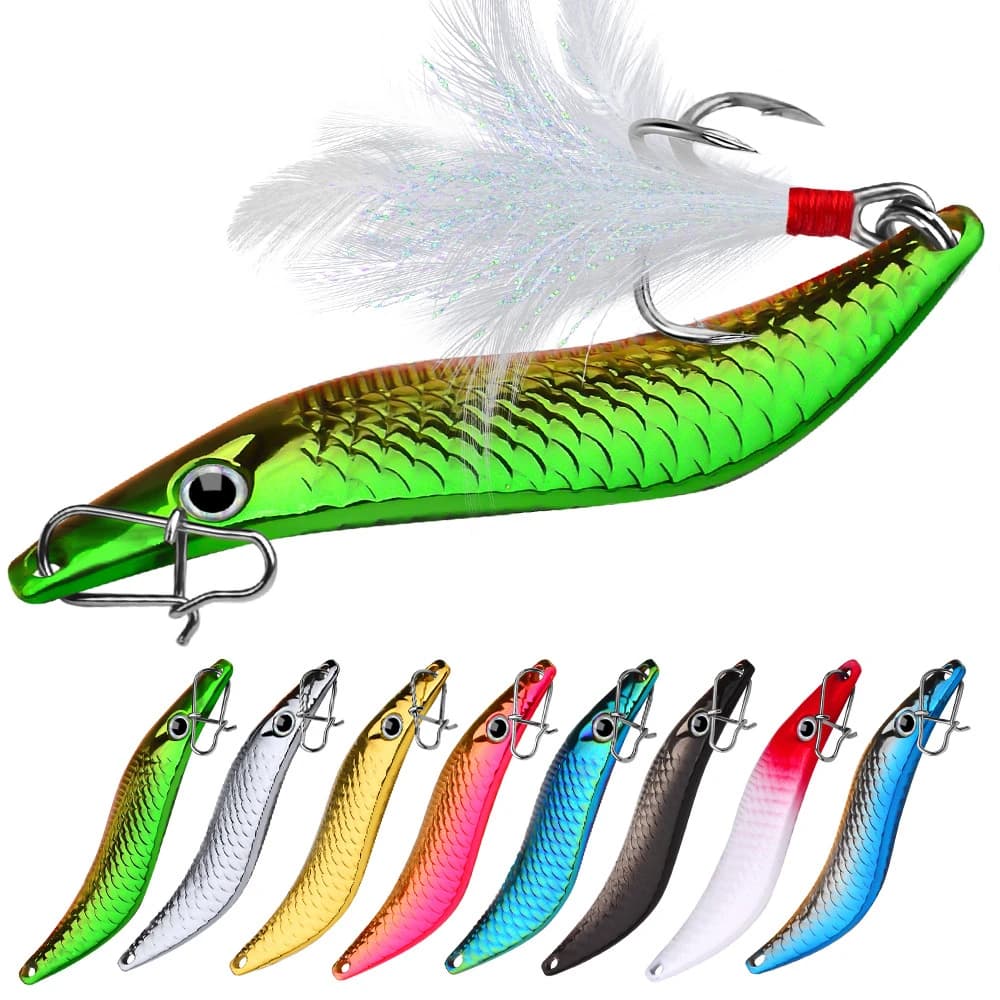 1 pz paillettes imitazione esca a forma di S Leech paillettes curva lungo tiro metallo paillettes Bass Bait piastra di ferro False Bait Blood Groove Hook