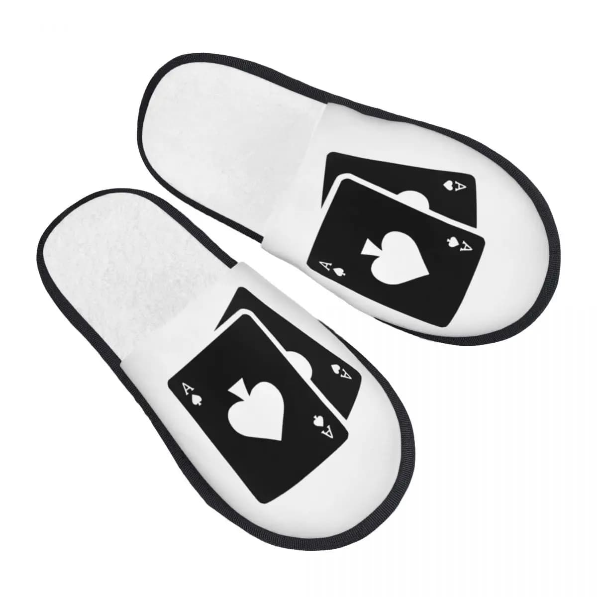 Poker personalizzato Spades A Soft Scuff con pantofole in memory foam Scarpe da casa per hotel da donna