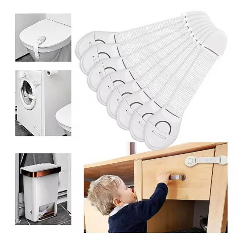 Serratura per armadietto di sicurezza per bambini da 10 pezzi Protezione di sicurezza per bambini Serratura per porta del cassetto Protezione in plastica Serratura per porta di sicurezza per bambini
