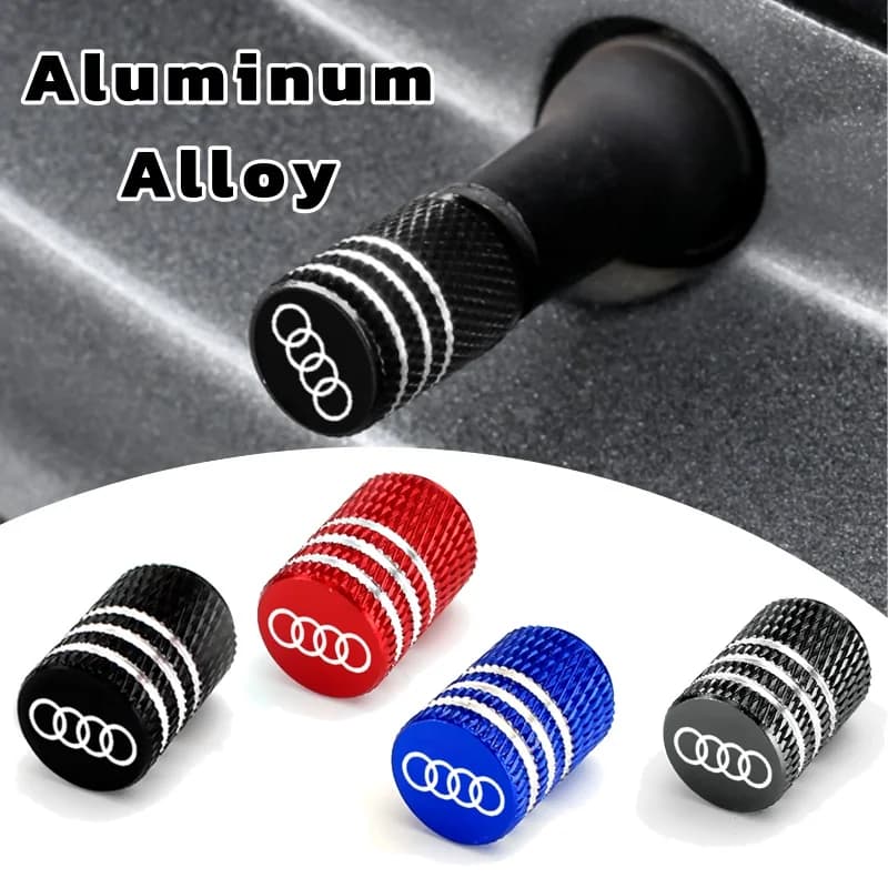 Tyre Rim Stem Air Covers for Audi Sline S3 S4 S5 S2 S1 RS4 RS5 Q3 Q5 Q7 TT A4 A6L A8 A1 A5 A9 4Pcs Car Wheel Rim Valve Caps