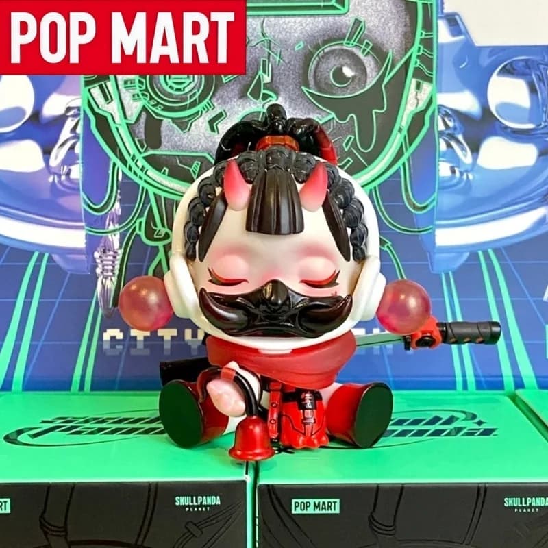 POP MART Original Skullpanda Series Night City Blind Box Anime Figure Model Cyberpunk Style Desktop Toy Decorazione Regalo di compleanno