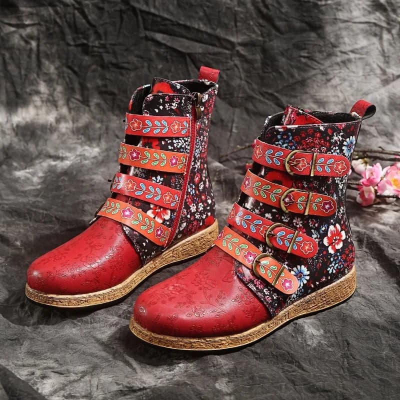 Stivali da Donna di Marca Primavera 2026, Comodi Stivaletti alla Caviglia, Scarpe Firmate per Donne, Stile Etnico alla Moda, Stivali Corti da Donna