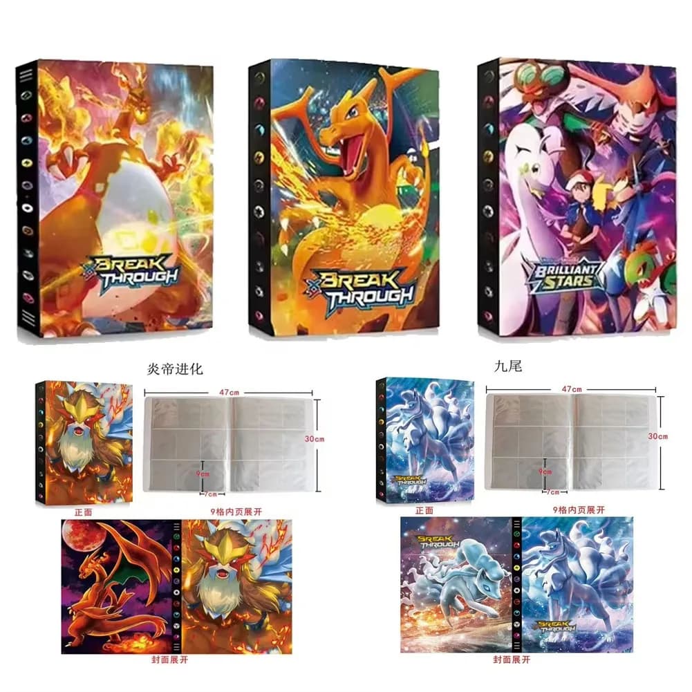 Album di Carte Collezionabili Anime con 9 Tasche e 540 Carte, Carte da Gioco PIKACHU, Regalo di Compleanno per Bambini