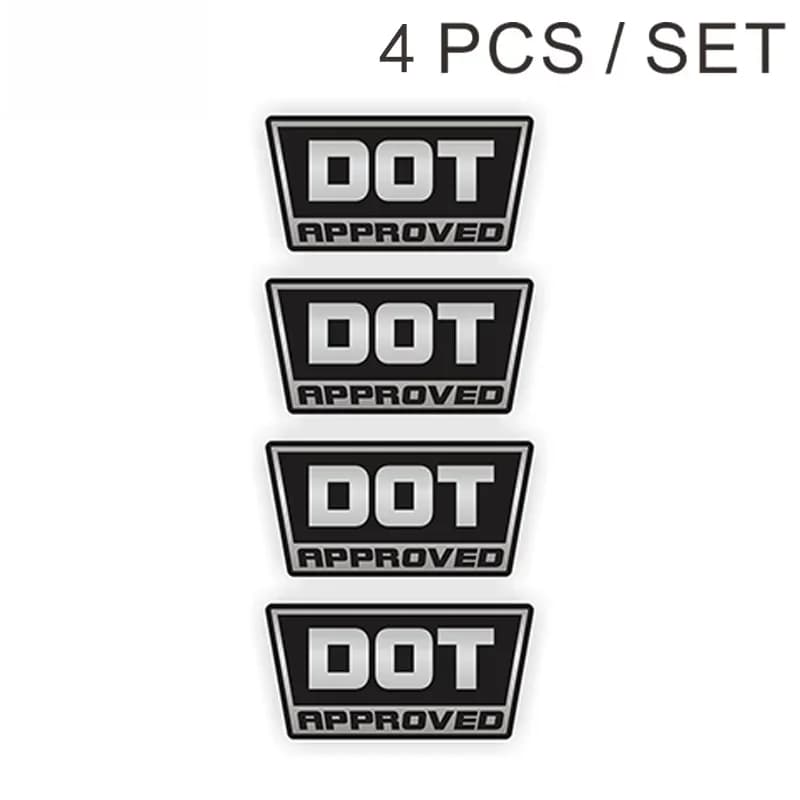 Personalized Fashion Customization Approved Motorcycle Bike Helmet Stickers Decals Labels D.O.T. 3D Styling Decorate 4 Pcs