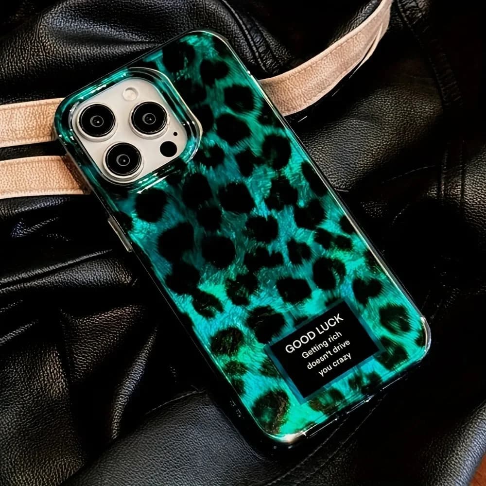 Retro Laser Cute Leopard Print Phone Case For iPhone 17 15 16 14 13 12 11 Pro Max 16 15 14 Plus XS XR Transparent Durable Cover