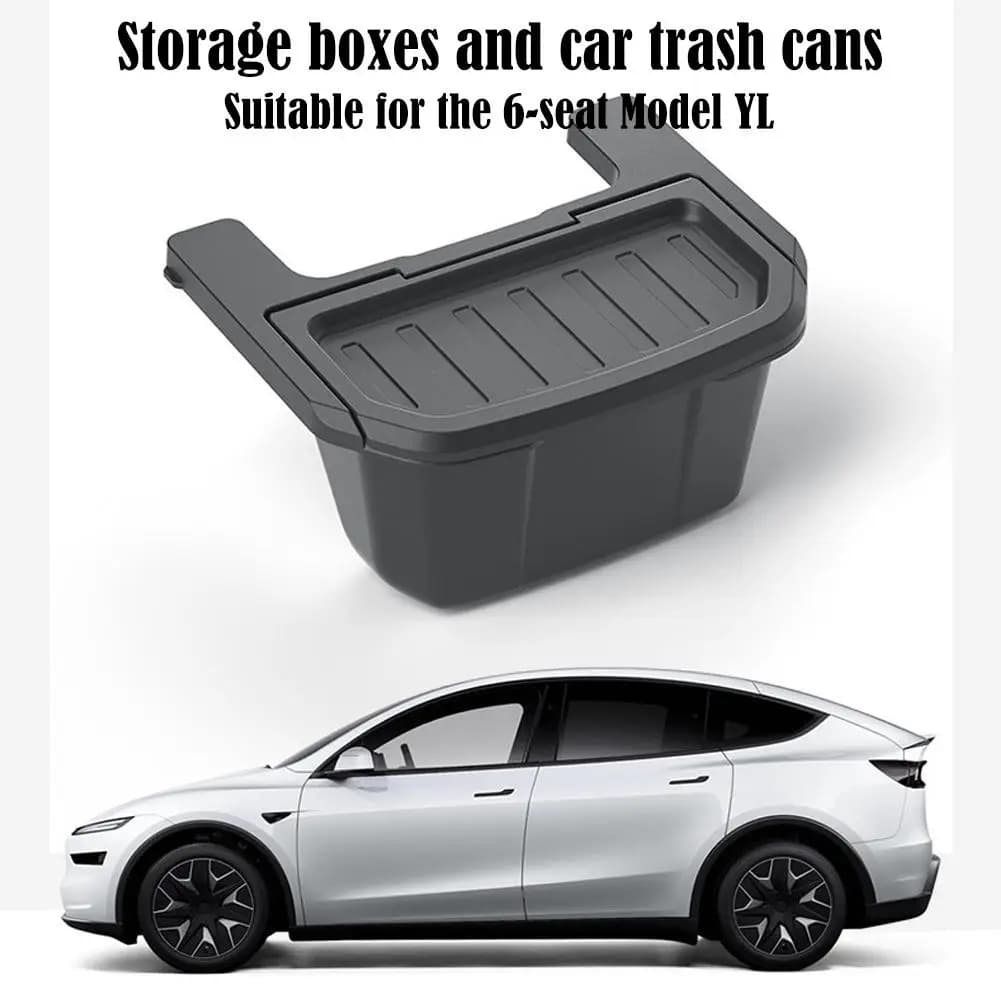 Rear Console Storage Box for Tesla Model Y/YL Six Seats 2025 Storage Box Under Air Vent Storage Case Trash Can Organizer