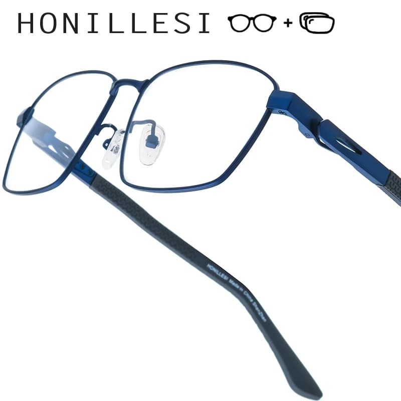 FONEX HONILLESI Occhiali da vista progressivi Miopia fotocromatici Lenti ottiche Occhiali da uomo Occhiali quadrati Montature in titanio
