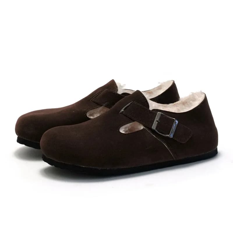 Sandali infradito da uomo in sughero per esterni, ciabatte comode con fodera in cotone, scarpe slip-on con suola in gomma, tacco piatto, punta tonda