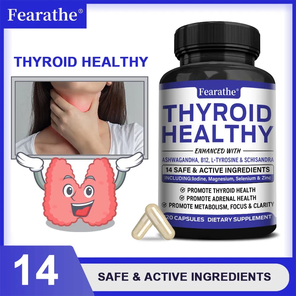 Capsule per il Supporto della Tiroide, Complesso di Iodio, Magnesio e Vitamina B12, Integratore Naturale per il Metabolismo Energetico e il Benessere Mentale