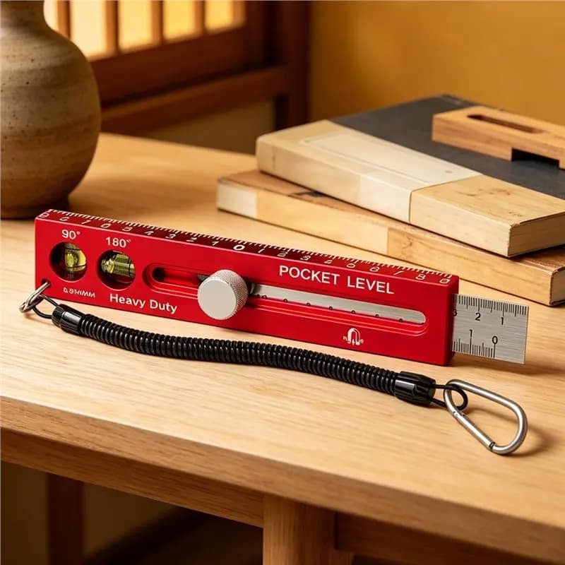 YWDZ-Aluminum Alloy Magnetic Woodworking Ruler Level Marking Gauge For Carpenter Cutting Scribing Metric Imperial Measurement