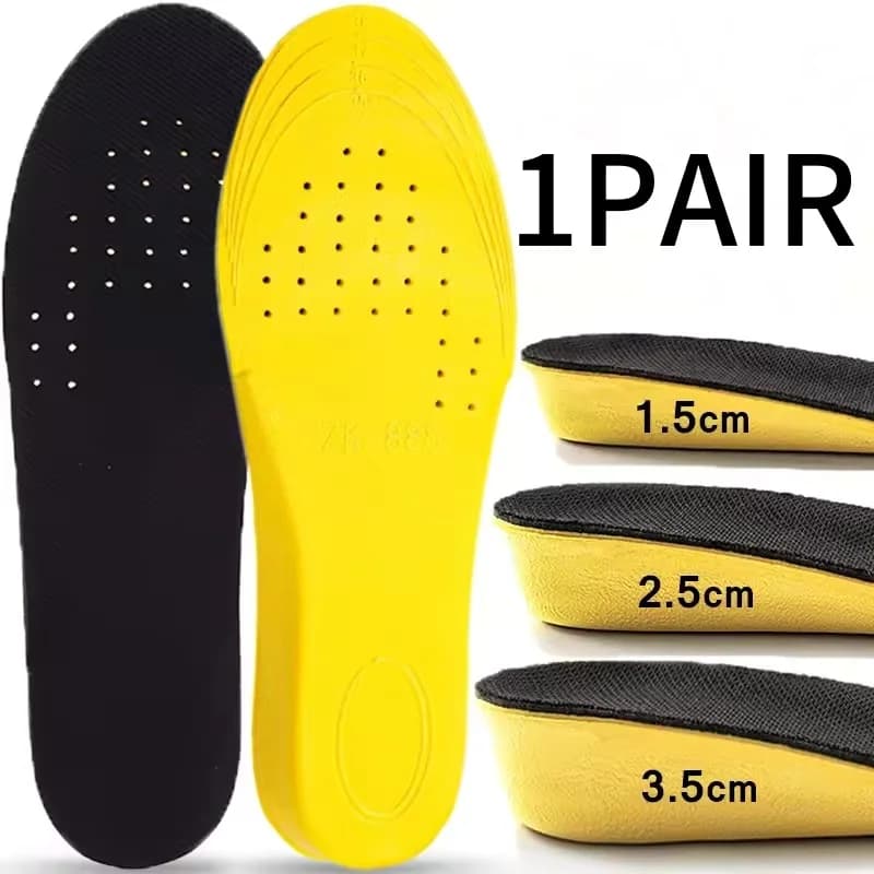 1 pair of soles for height increase invisible by 1.5-3,5 cm for woman man lift heel shoes yellow sole sole pad soles for shock absorption