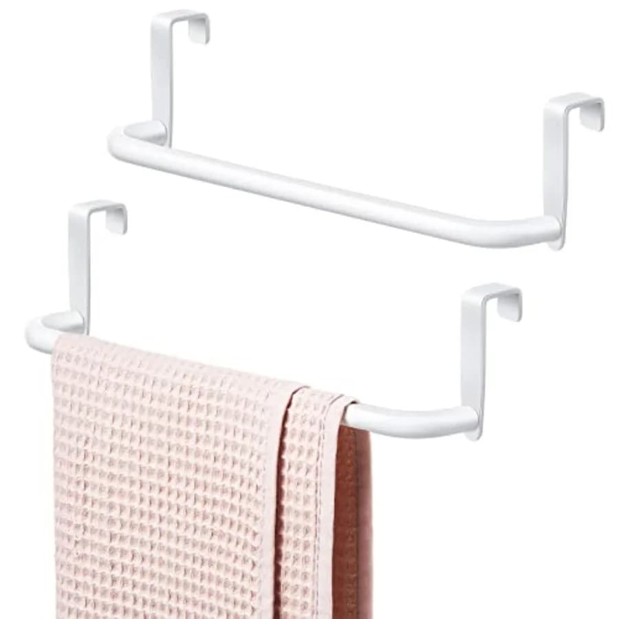 Set di 2 Portasciugamani in Metallo per Cucina, Barra Appendiasciugamani in Acciaio per Appendere all'Interno o all'Esterno delle Porte, per Casa, Cucina e Bagno