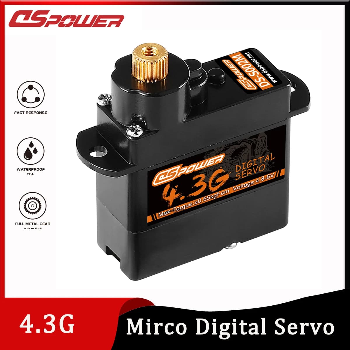 DSpower 4.3g Micro Digital Servo Mini servi Metal Gear per RC auto aeroplani elicottero ad ala fissa RC auto barca condotto aereo Robot