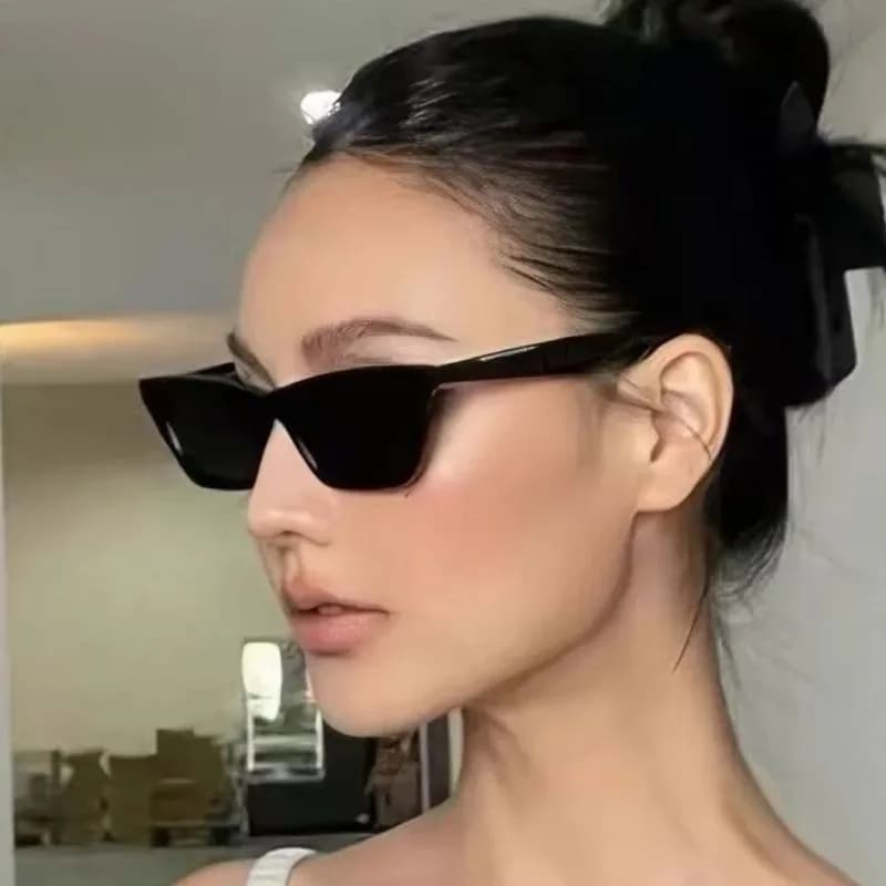 Occhiali da Sole Neri Cat Eye di Lusso per Donna e Uomo, Occhiali da Sole di Marca alla Moda, Specchiati, per Esterni e Viaggi, Oculos De Sol