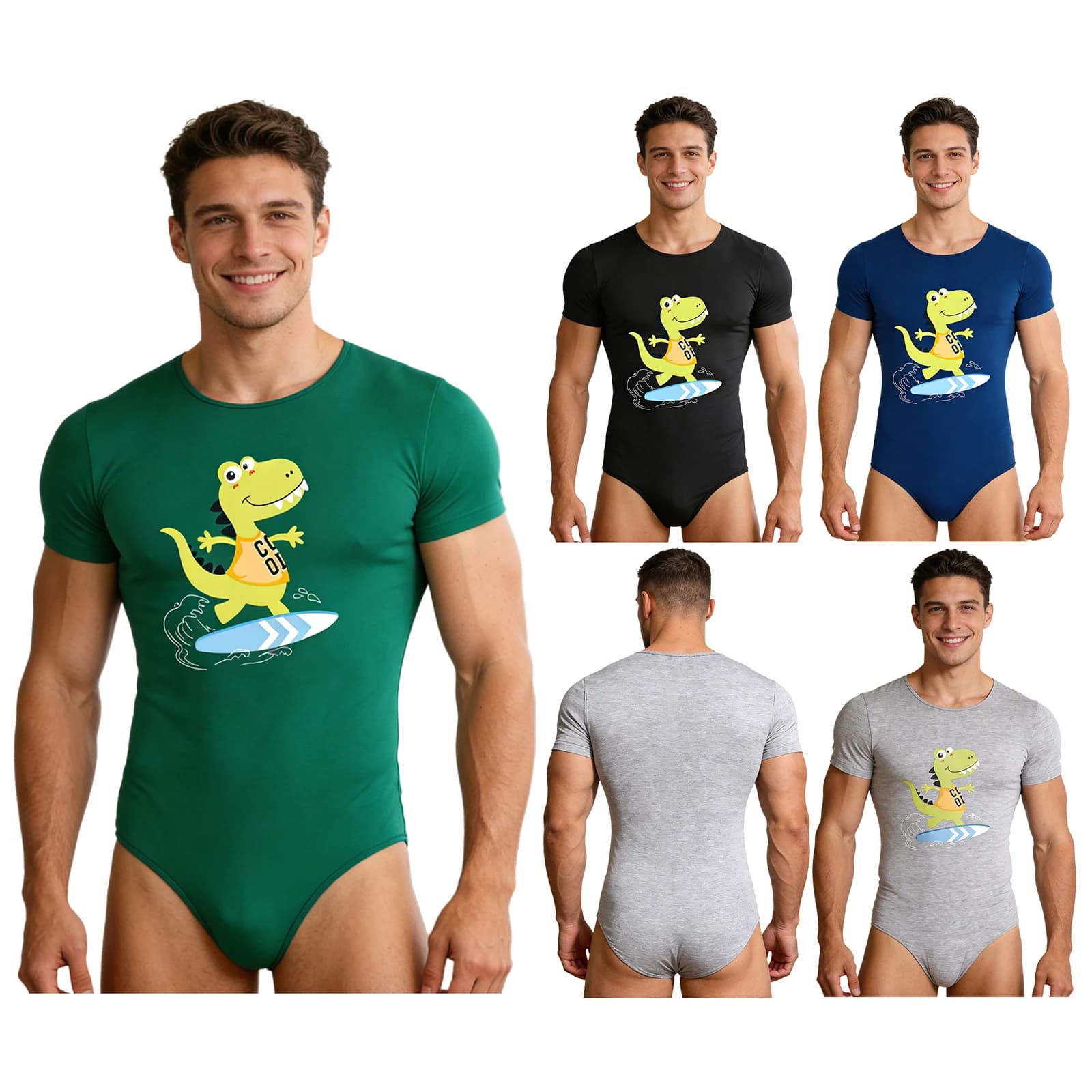 Mens Bodysuit Pajamas Romper Adult Baby Diaper Short Sleeve Buttoned Snap Crotch One-piece Leotard Jumpsuit Loungewear Nightwear