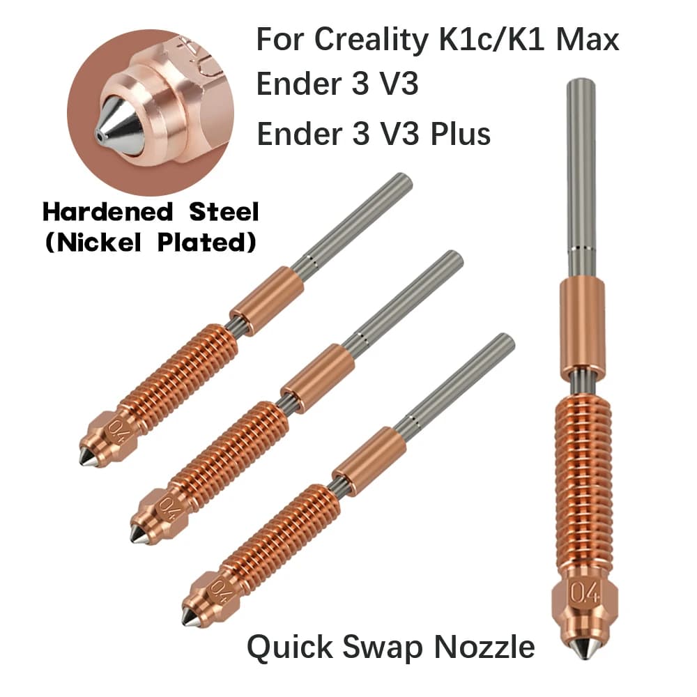 Per Creality K1C Ugello All-in-one Rame Titanio Ugelli Ad Alto Flusso Aggiornato K1C K1 Max Ugello 0.4/0.6/0.8mm Per Ender-3 V3
