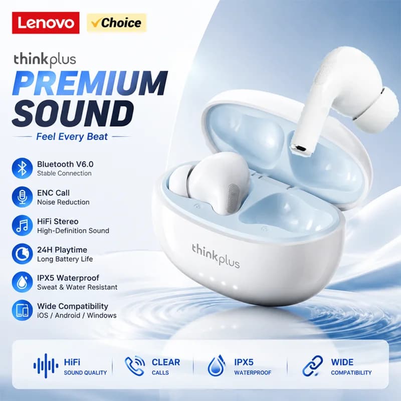 Original Lenovo LP5 Pro TWS Wireless Bluetooth V5.4 Stereo Earphones Long Endurance Touch Earbuds Low Latency Gaming Headset New