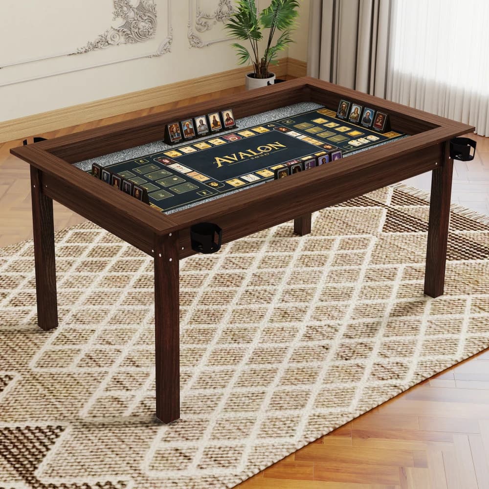 Tavolo da gioco da 63 x 40 pollici con piano rimovibile per 4-6 giocatori, tavolo da gioco e da pranzo con gambe in legno, tappetino antiscivolo