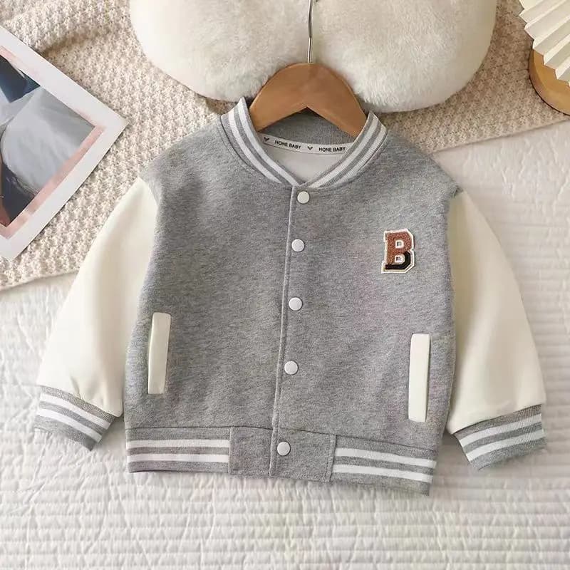 2026 Boys Baseball Jacket Baby Letter Round Collar Coat Spring Autumn New Girls Fashion Casual Sports Outerwear 12M-12 Years Old