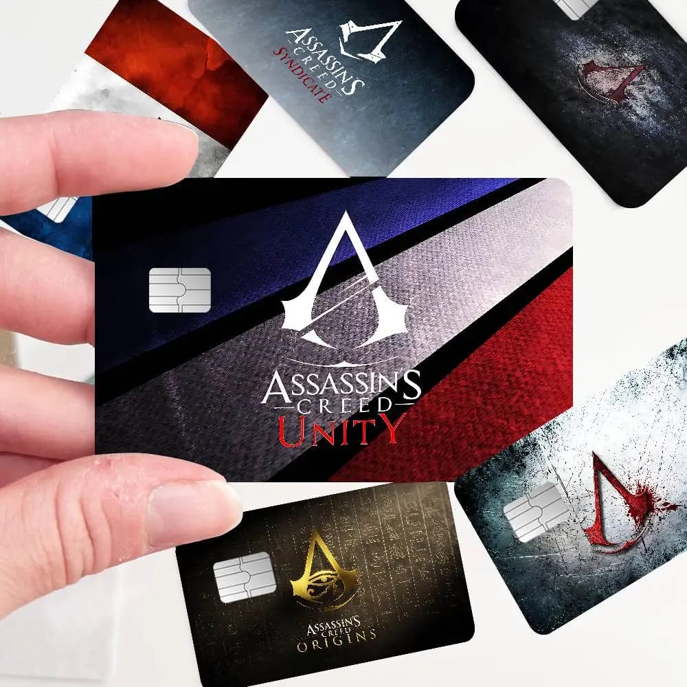 Pellicola adesiva A-Assassin C-Creed Game Anime per la parte anteriore di carte di credito, di debito e bancarie