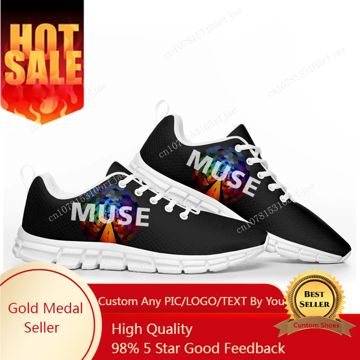 Muse Rock Band Inghilterra Scarpe sportive Scarpe da ginnastica da donna da uomo Scarpe casual personalizzate per coppia bianche