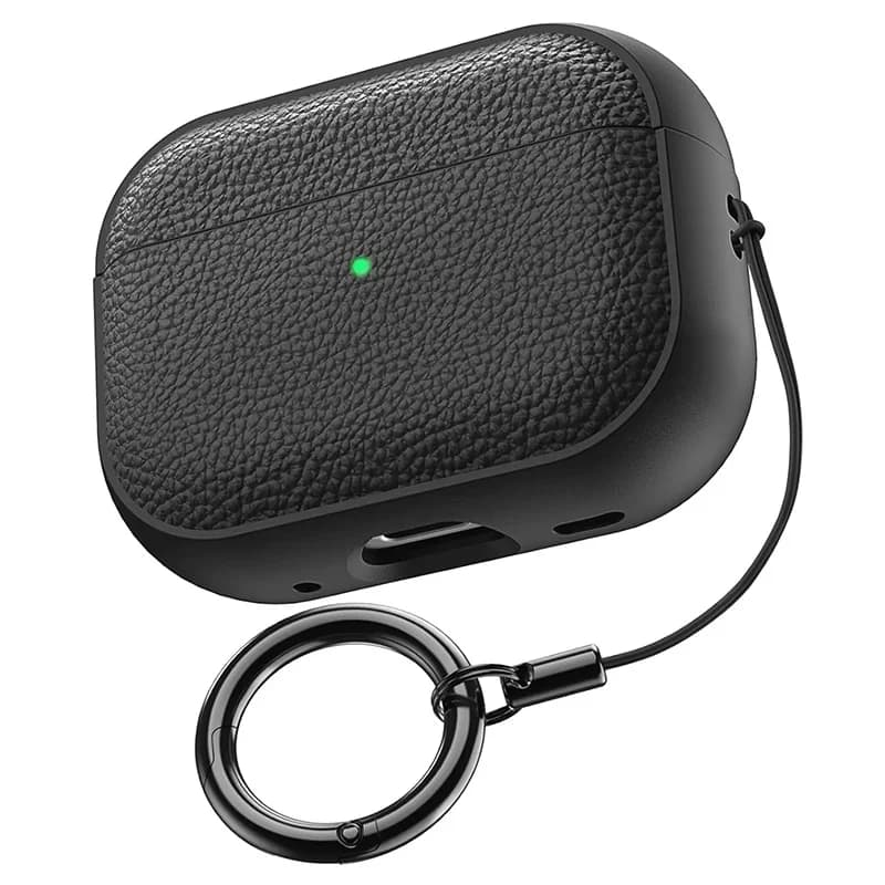 Litchi Leather Case for Airpods 4 3 2 1 Business Earphone Case for Apple Air Pods Pro 1a 2a generation Headphone Case with Keychain